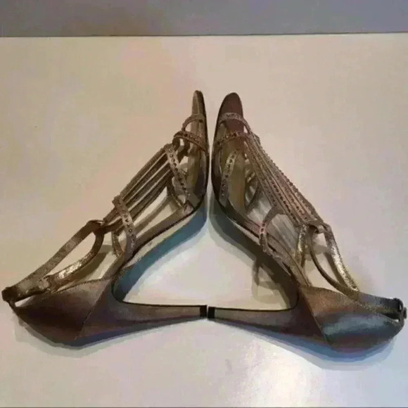 adrianna papell Heels sz 6.5 Gold Sequins Formal - Picture 5 of 9